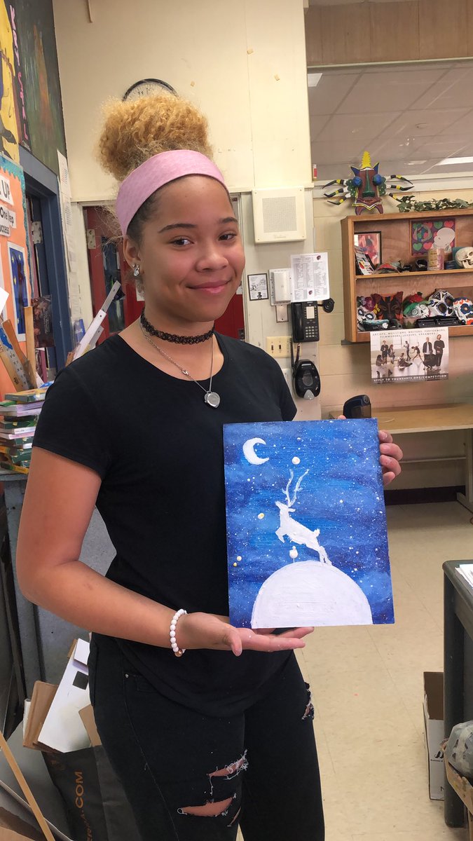 Hard work pays off. Beautiful painting by a talented art student!!