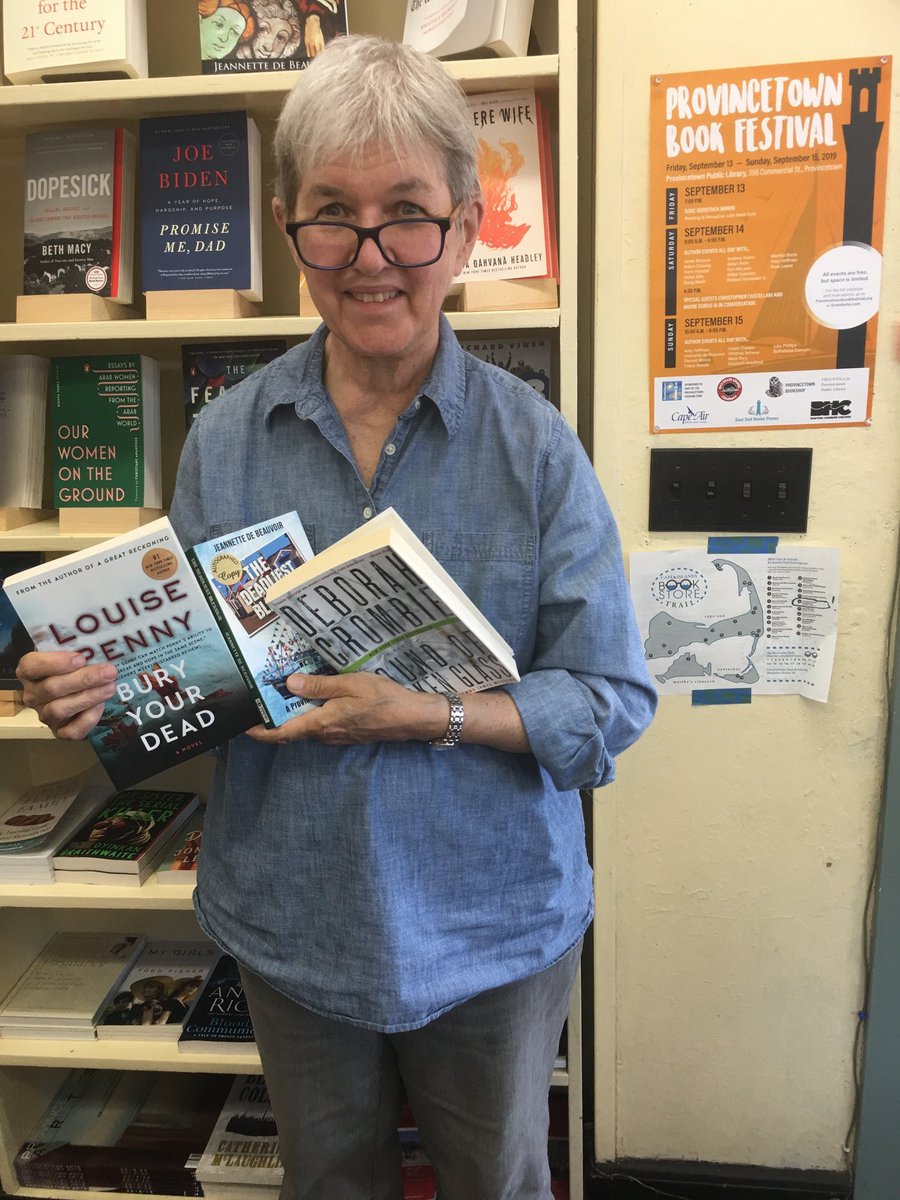 SINCnational's tweet photo. Congratulations to @Ptownbookshop in Provincetown, Massachusetts, the December winner of a We Love Bookstores! grant from Sisters in Crime! 

Pictured are books by SinC members Louise Penny &amp; @deborahcrombie as well as a mystery by the store's owner, Jeanette de Beauvoir! https://t.co/6AIqLyvN7k