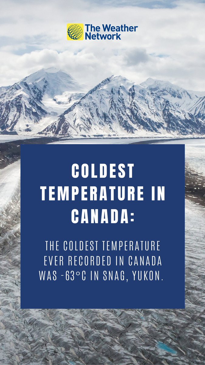 The Weather Network on X: What's your cold temperature threshold? Could  you handle a bone-chilling−63°C? That's the coldest temperature ever  recorded in Canada, taking place on February 3, 1947 in Snag, Yukon.