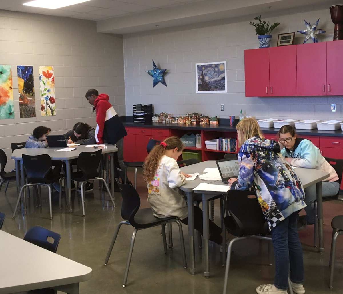 Students diligently working on the Great Holiday Challenge!  #Competition