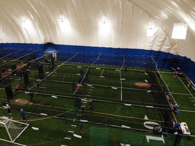 PWYBA's tweet photo. Have you checked out the updated CMS dome yet? This year we have a new layout with 4 tunnels for live and front toss, 4 tunnels with machines, and a gigantic field for throwing, fielding, and pitching activities. Not to mention improved lighting, heating, and turf! https://t.co/GQNRnhdHHk