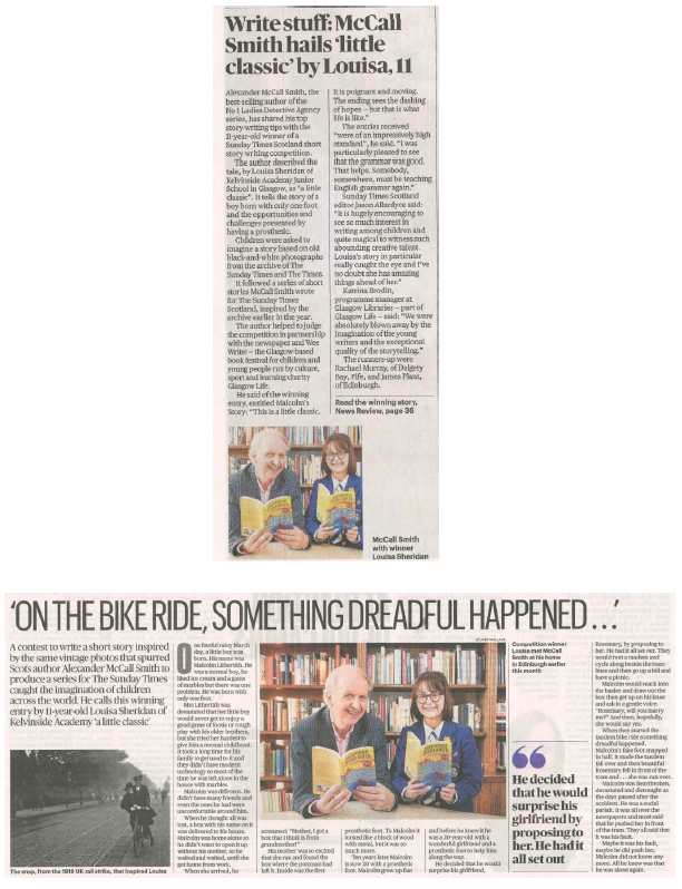 Kelvinside Academy Louisa Sheridan Sp Has Won A Sundaytimesscot Young Writers Competition Children Wrote A Story Based On Old Black White Photos Her Prize Was To Spend The Day Kelvinside Academy Louisa Sheridan Sp Has Won A Sundaytimesscot Young Writers Competition Children Wrote A Story Based On Old Black White Photos Her Prize Was To Spend The Day