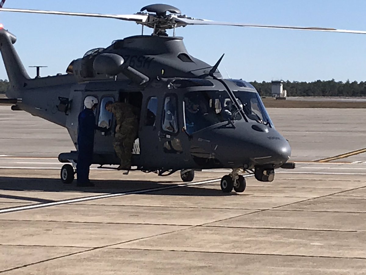 WEARDanielg's tweet photo. #Breaking #DukeField @TeamEglin welcomes MH-139A Grey Wolf @weartv @WEARLauraHussey https://t.co/LwU1Ls0yHc