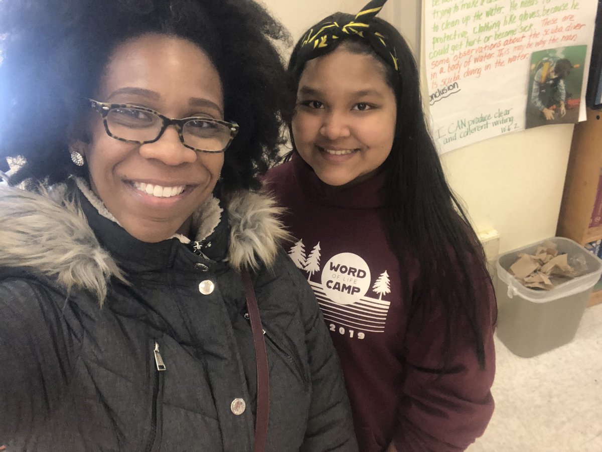 Her: Miss, can we take a picture.
Me: We sure can! 
I had wonderful time working with a few of the 6th grade girls at <a href="/RCSDsch19/">RCSD School 19</a>📚🍎📓