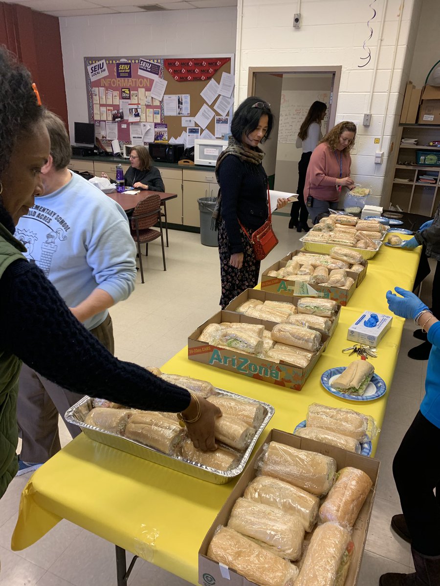 JoAnnLeleckES's tweet photo. Staff luncheon with subs from #Santuccis #YUM https://t.co/v6faHQ21Tf