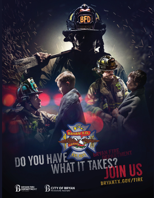 Do you have what it takes? The City of Bryan Fire Department is currently accepting applications for Firefighters. Apply before Wednesday, January 8, 2020. More info at bryantxjobs.com  #BryanTX #BetterInBryan