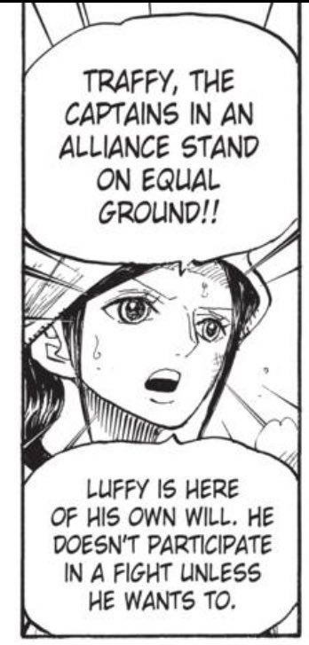 Also Robin calling Law Traffy - just like Luffy/her captain does - is like the most profound character development to me. She’s come so far and been through so much, for her to say this is a Big Deal.  #OPGrant