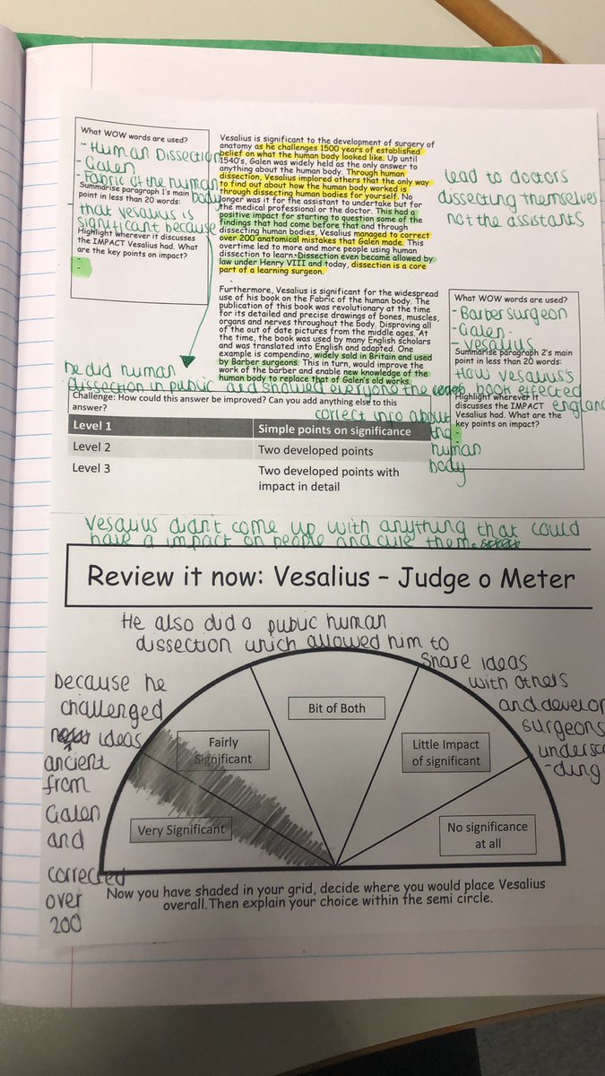 StockgrnHums's tweet photo. Year 9 dissecting questions like Vesalius did with the human body. How significant was he overall?! #modelanswer #idoyoudo #medicine https://t.co/BlmmbMe0Jv