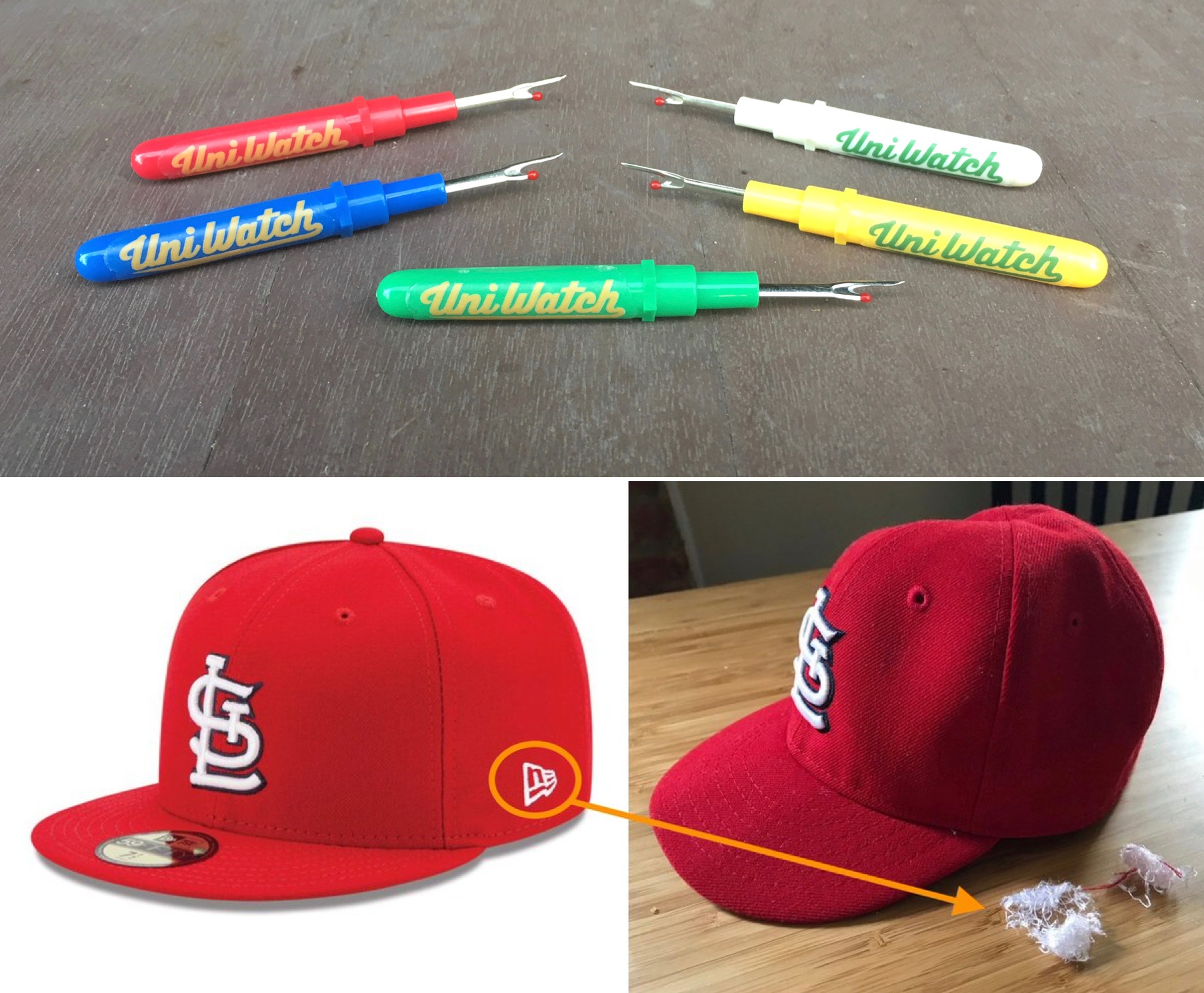 Paul Lukas on X: Got a big shipment of seam rippers this week (finally!),  so all colors are back in stock. Perfect for removing the annoying New Era  logo from your cap