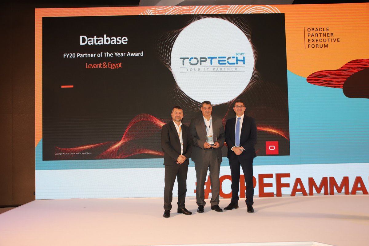 SelmaLevent's tweet photo. Congrats to @TOPTECHEgypt for being the #Database Partner of the year in #Levant and #Egypt at #OPEFAmman! @AlsaeedN @ilkerkocer @OrlaNiChorcora https://t.co/GKcgxtVDBZ