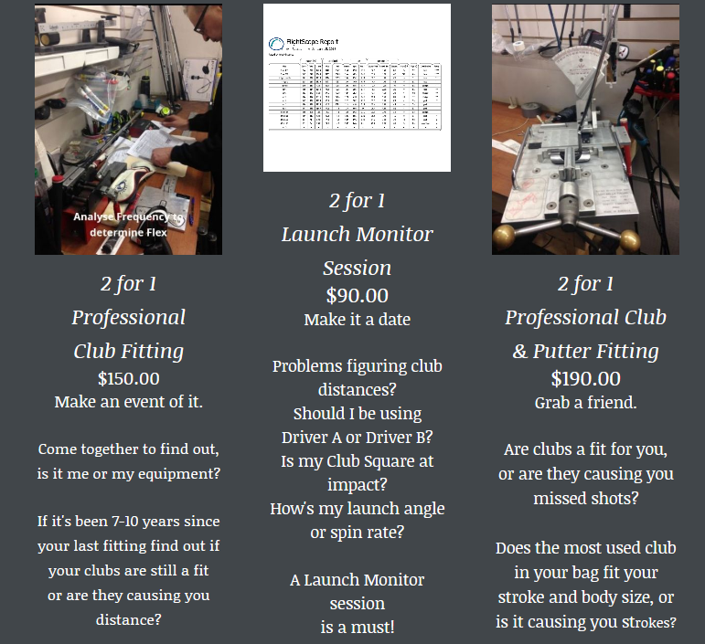 SimplyGolfTech's tweet photo. 2 For 1 Professional Club Fitting, Launch Monitor Session or Professional Club Fitting with Putter Fitting. Grab a Friend or make a Date of it. Available as a Gift Certificate. https://t.co/R8v6vyLcVy