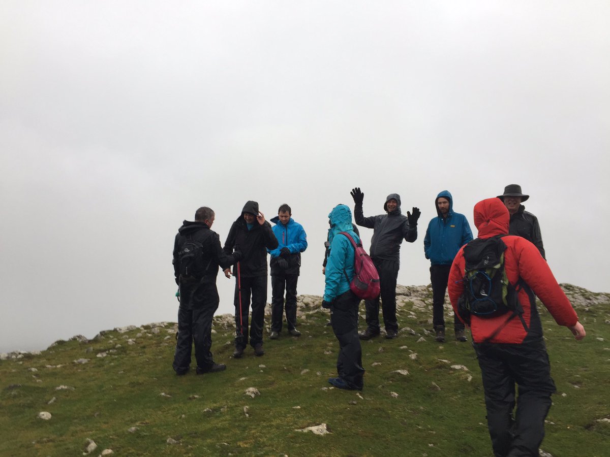 HevRev1's tweet photo. In what has become an annual event 18 family and friends and 3 dogs walked 8 miles in torrential rain to the top of Crooks Peak to remember a beautiful lady- Sweet Caroline
#family
#verywet
#verymuddy
#4falls ! https://t.co/kXIGwlXqG9