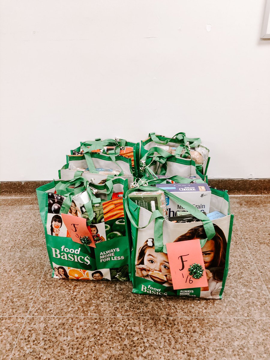 MmeFox's tweet photo. The generosity of the families at @BaysidePublic is always overwhelming. My class went above and beyond to fill these six giant grocery bags. Christmas will be made a little easier for several families in our community thanks to our school’s contributions. #christmassharing https://t.co/nCctvJ0zgQ