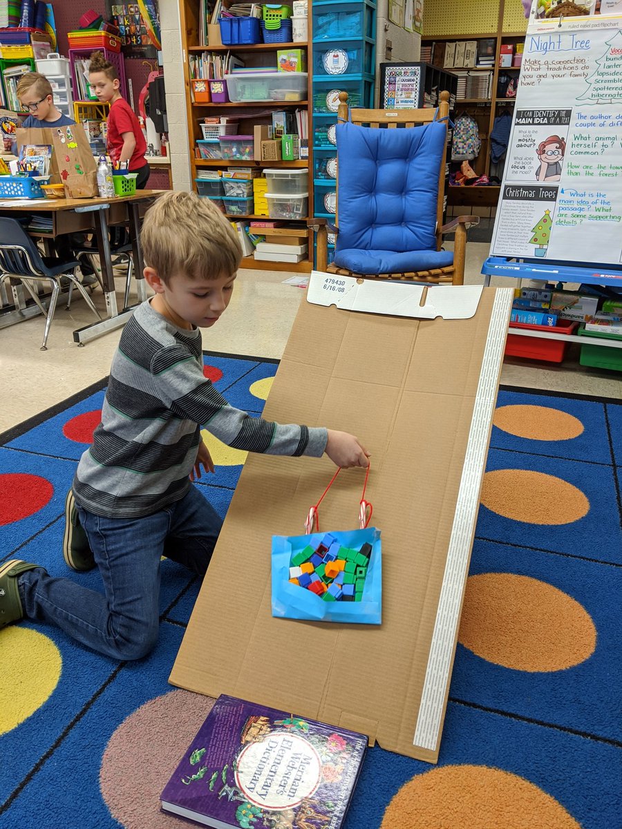 mrssalyersclass's tweet photo. We built the Grinch a sleigh today and carried Who presents to the top of the mountain.  The record was 99 presents!  🎁🎄❤️ @MBESBears @mcps_va https://t.co/bmFCDJnevs