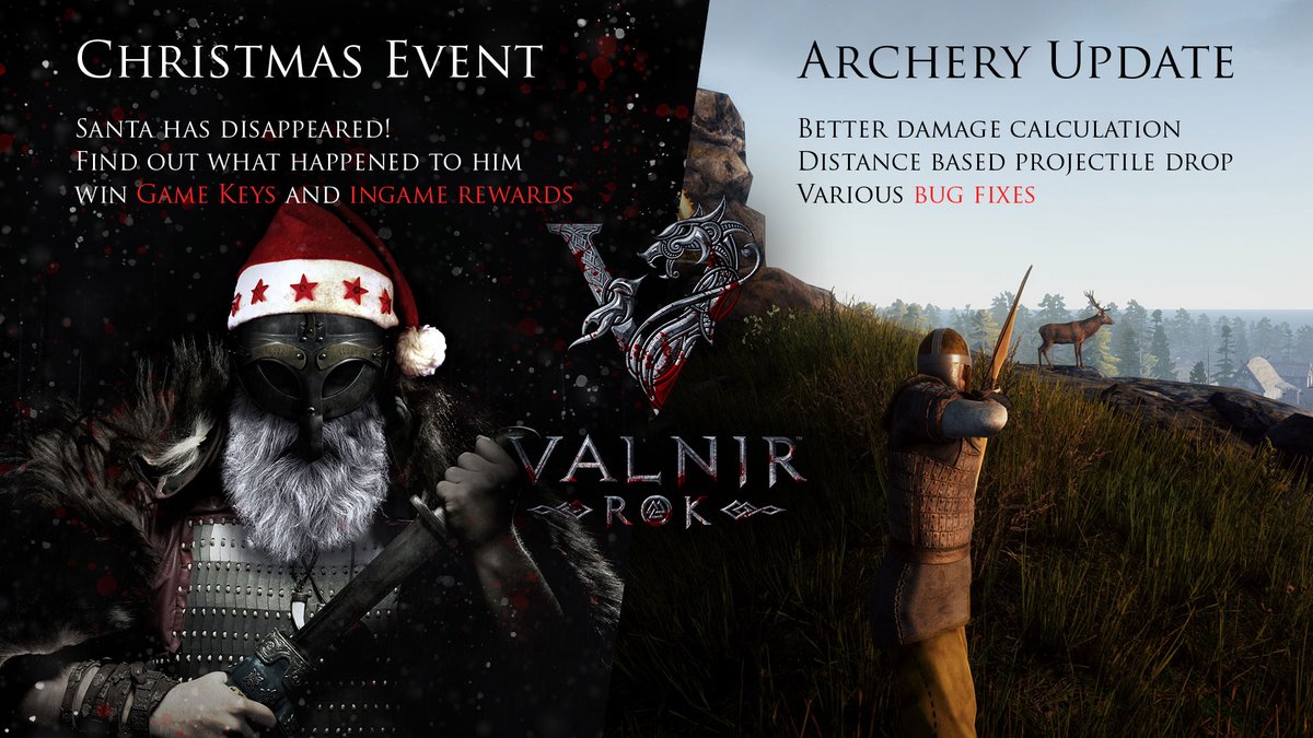 Looking for a free Christmas present?
Give a free Valnir Rok Steam key to a friend?
1. Upload santa screenshot (in Drekiberg)
2. Add #valnirsanta tag
3. Tag friend

We will check if you own the game and send your friend a Steam key. Limited to 2.000 keys

valnir.net/en/update-73-x…