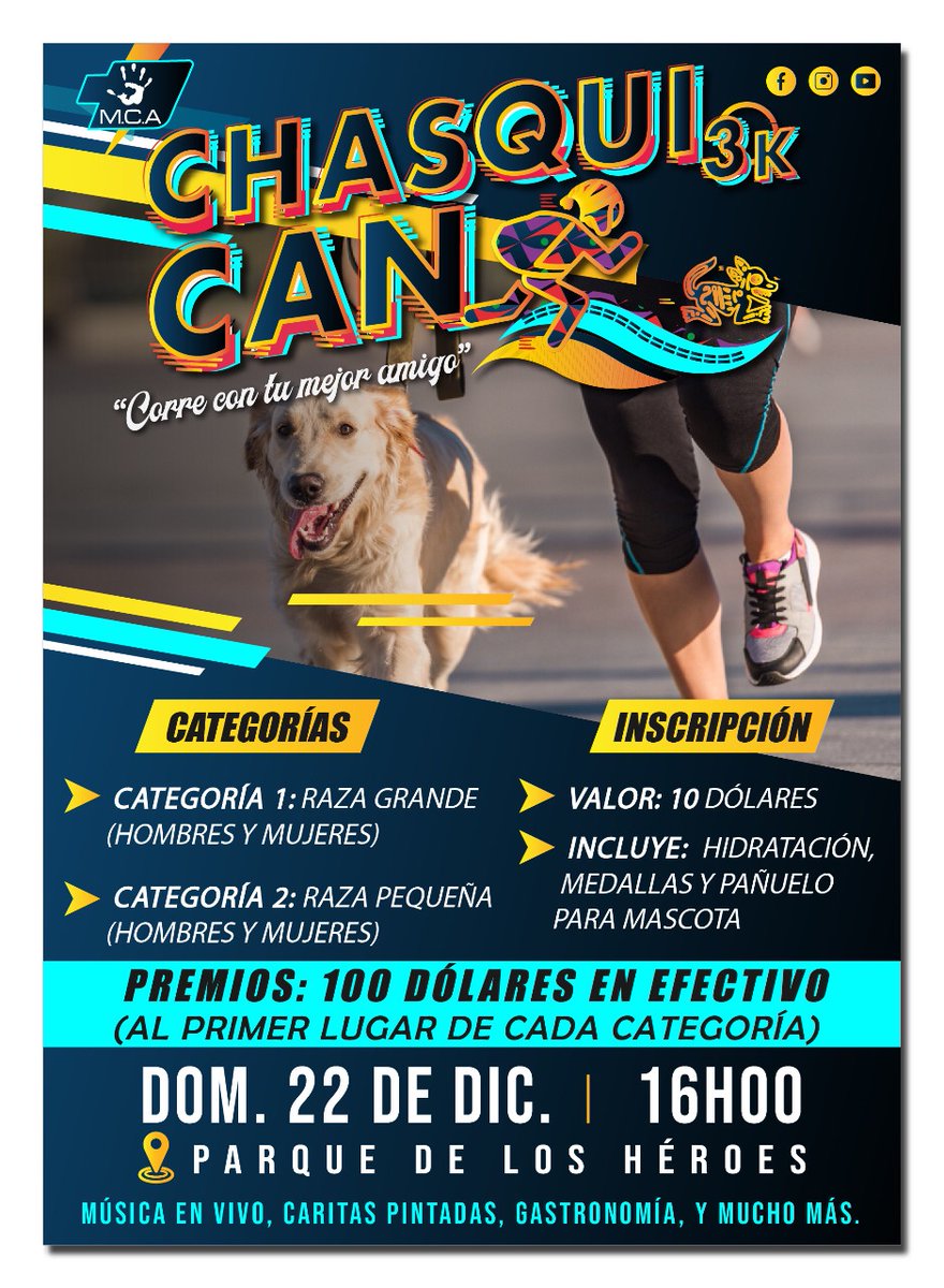 Machala te invito a que asistas y corras con tu mejor amigo, es un evento que realizamos para recaudar los fondos que necesitamos para el refugio 2020.
COMPARTE y asiste.