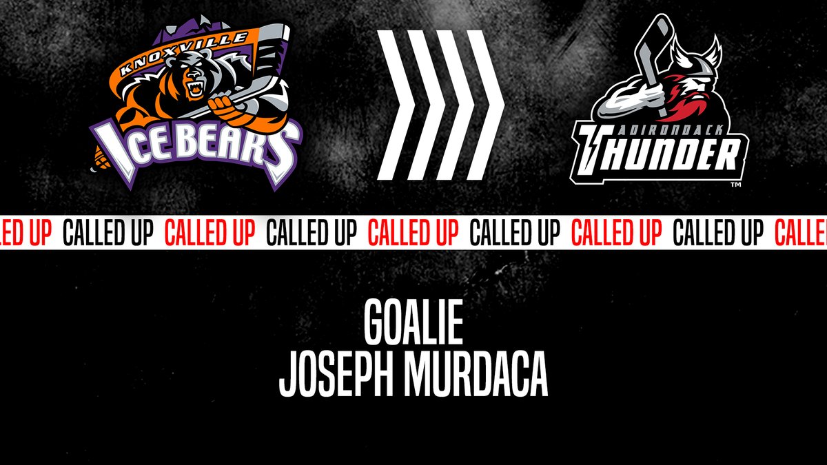 ROSTER UPDATE (2 of 3):

Goalie Joseph Murdaca has been called up to Adriondack <a href="/ECHLThunder/">Adirondack Thunder</a>. 

Good luck, Joe!

#IceBearsNation
