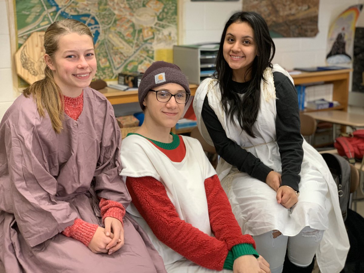 BCHSmagistra's tweet photo. Io Saturnalia! #BCHSLatin students are celebrating this ancient midwinter festival in honor of the god Saturn the way the Romans did. #Saturnalia #LatinRocks https://t.co/qCJw9Idm0S