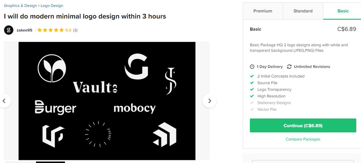 kellydales's tweet photo. @Dave_Khan Random person on Fiverr selling this exact logo starting at C$6.89. They could have both bought the logo from the same designer. https://t.co/TTPH5i1pC9