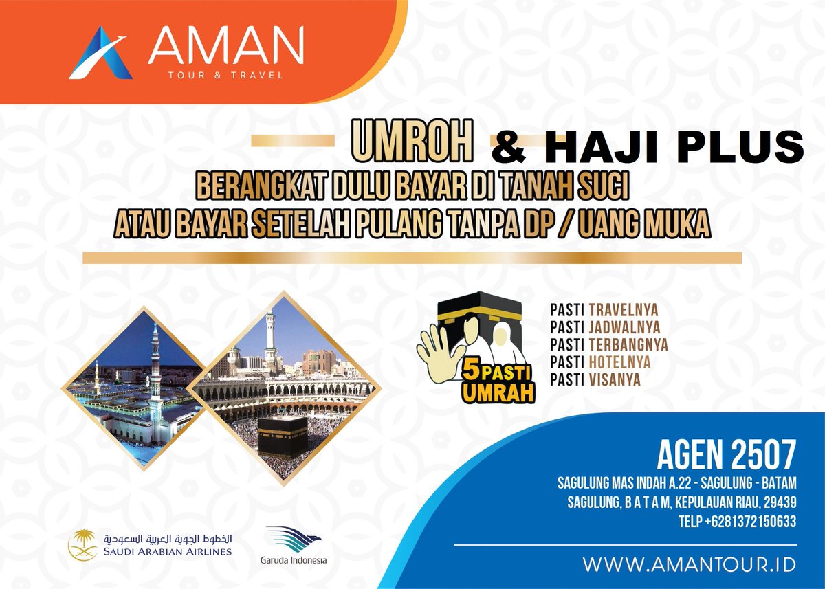 F4ntasticShow's tweet photo. MAU...
Umroh / Haji Plus BAYARNYA KALAU SUDAH DI TANAH SUCI

hp/wa 081372150633
https://t.co/t5uyNsrnHF

#NKRI #TravelUmroh #TravelHaji  #SayNoToRIBA #HajiFuroda #Umroh #Haji #HajiPlus #HajiKhusus #Batam #Barelang #Indonesia #malamjumat #paketponselnetflix #PecatRoniMirsa https://t.co/brxWVTkD5N