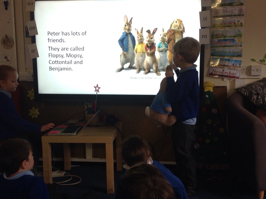 TarvinPrimary's tweet photo. Potter class thoroughly enjoyed this class assembly all about Peter Rabbit! We loved your facts and meeting your lovely Peter Rabbit teddy too! @BeatrixPotter #classassembliesY1/2 #peterrabbit #Potterclass https://t.co/mmtlNUIH9i