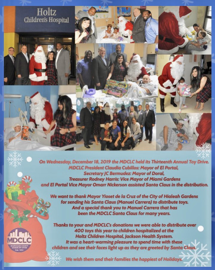 mayorcubillos's tweet photo. MDCLC donated 200+ gifts to the children at JMH Holtz Children’s Hospital-thank you to Mayor Bermudez, Vice Mayor Harris, Vice Mayor Nickerson, Richard Kuper, MDCLC Staff and all staff at JMH Holtz Hospital for this phenomenal collaboration. #mdclc #presidentcubillos #elportal https://t.co/KdraVidOOL