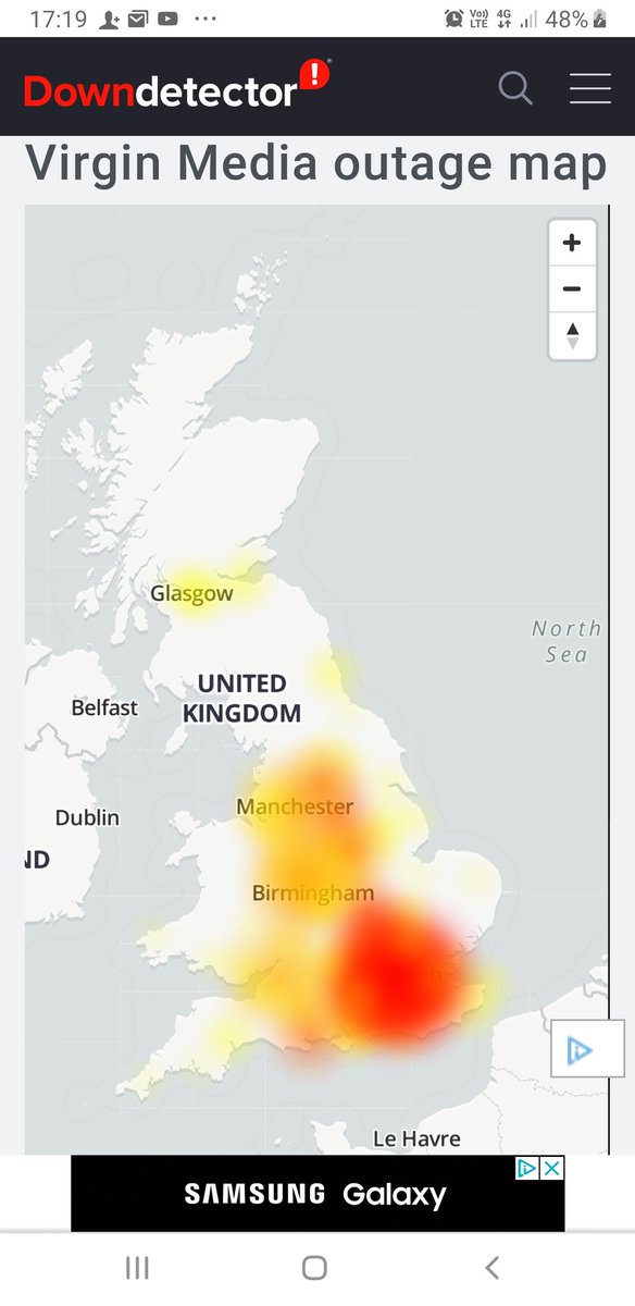 bigdaveash's tweet photo. @virginmedia I have tried to ring customer services dozens of times today to report a fault, and a crackly message "Sorry, lines are busy, please try later" is all i can get.

Poor show!

Hard to believe a single incident of a digger breaking a fibre can cause nationwide outage. https://t.co/8UES9sgsM1
