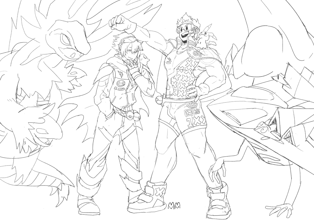 🐉👻One of the commissions in progress!🖌️👀

It's Tamaki and Mirio as Pokemon gym leaders! Mirio catches Ghost pokemon and tries to cheer 'em up and use 'em to cheer other people up. 😭

Some thoughts on what the rest of their team line-up is?Thank you for the comm @langyahall! 
