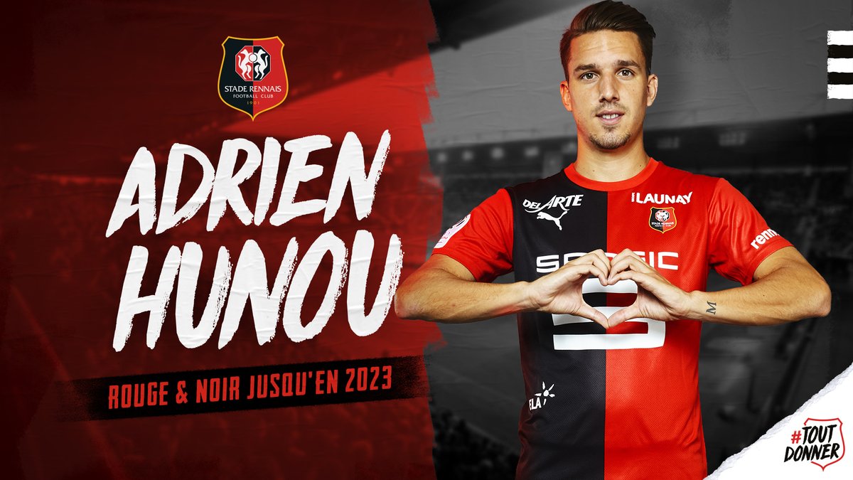 [PROS]

✍ Le <a href="/staderennais/">Stade Rennais F.C.</a> est heureux d’annoncer la prolongation de contrat d’<a href="/AHunou/">Adrien Hunou</a> pour trois saisons supplémentaires.

Plus d’infos ici 👉 bit.ly/36RgaT5
---
#AllezRennes
#ToutDonner 💪🔴⚫️
#TicEtTac