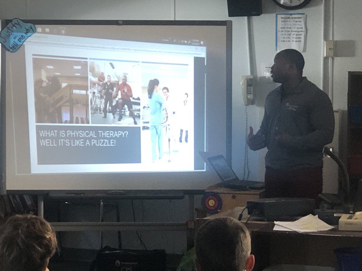 MSAustin110's tweet photo. Love it when the student becomes the teacher. Former @HEShurricanes student, Courtney Crews, returns to share how he is combining his love of science and sports to become a physical therapist. #BlackMenInScience #DrCrews #proudteacher #Sci5L12 https://t.co/Hit7xv9XpQ