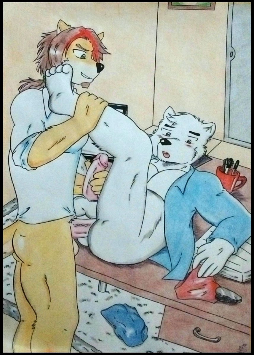 Dashthefox2's tweet photo. Commission for @ChoombaOtt 
Thank you again!
Now is time to Nigig play with Shirota!

If you like my art, please consider supporting my comic Vindico: https://t.co/HjJuhFmbss

#Shirota #Aggretsuko #otter #gay #yiff #traditional #commission #furry #anthro https://t.co/IyZEhYmBtL
