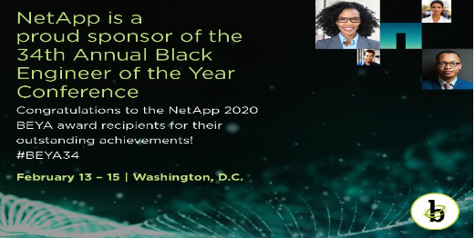 LifeAtNetApp's tweet photo. #NetApp is looking forward to the #BEYA34 conference as a proud diamond sponsor! Congratulations to our eight employees who will be recognized at the BEYA Technology Recognition Luncheon! #NNBT @BlackEngineer https://t.co/bYHMdXMIyD