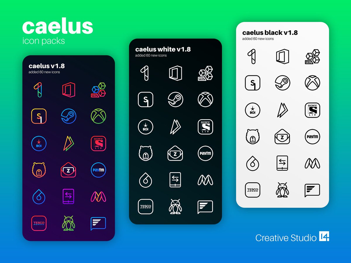 One4Studio's tweet photo. Caelus, Caelus Black and Caelus White are updated with 60 new icons. So, a new giveaway? Why not 😂

Follow us, like and retweet this post and comment what version you want. I will share 3 codes for each pack, 9 in total. Winners on Sunday 🔥

Download:
https://t.co/Qr6CsLmBsX https://t.co/3CBaOR1wRH