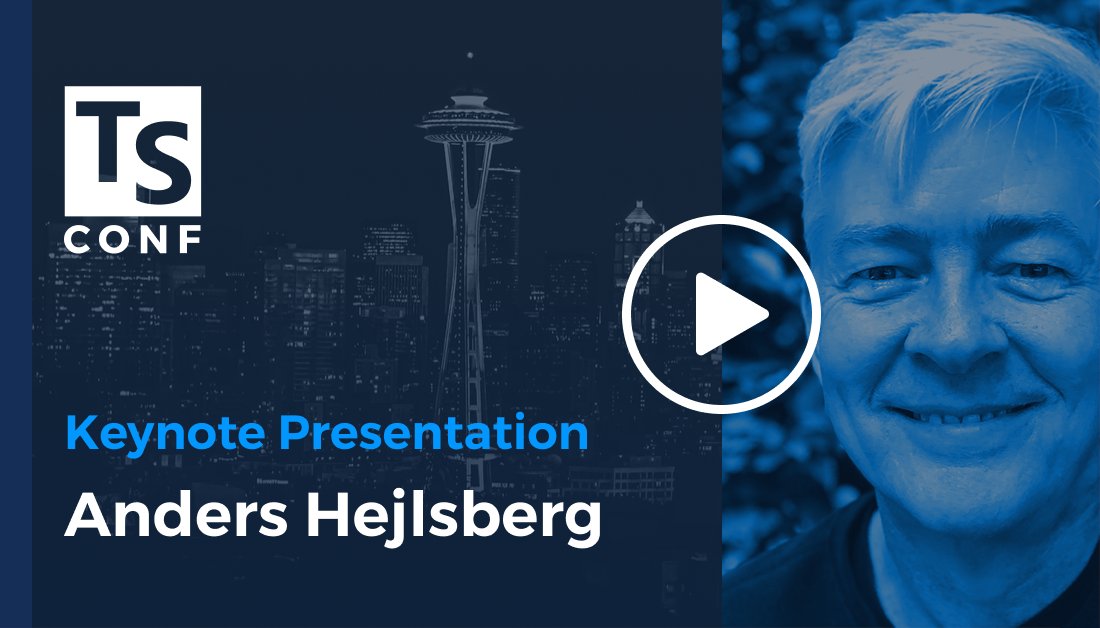 TypeScriptConf's tweet image. Hey there TypeScript Community! Have we got a holiday gift for you! Here’s the incredible keynote by @ahejlsberg from #TSConf 2019! Enjoy! @typescript #TypeScript bit.ly/34FPJOW