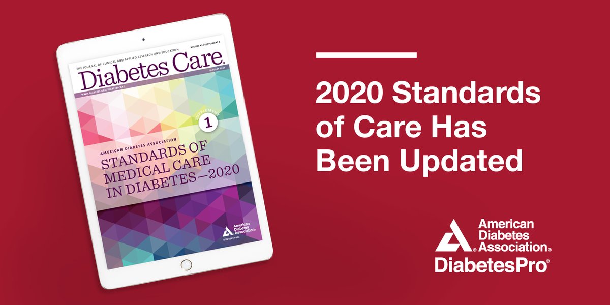 It’s here! The 2020 Standards of Care is LIVE! Providing your health care professionals with updated science and treatment information that will help you navigate a life with #diabetes. bit.ly/34IqN9D