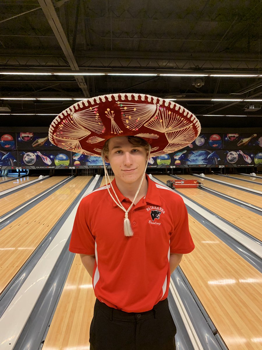 fhsbowl's tweet photo. Fairbanks boys and girls teams fell to Ridgedale. Lily Dellinger led the girls with a 309. Anthony Nichols led the boys with a 399 and earned a turkey. Braxton Wilhelm chipped in a sombrero in the match.  Enjoy your holiday break! https://t.co/1UhleLi5b4