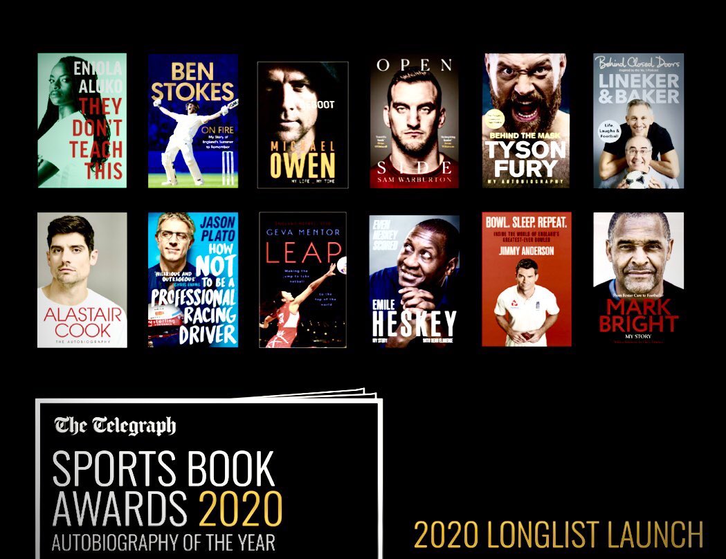 What an inspiring list of individuals to be amongst! Honoured to be nominated for the @telegraph_sport  #SBA20 Autobiography 📕🤗 #Leap