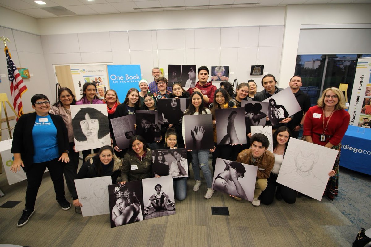 SDCountyLibrary's tweet image. Here are some photos from this year&apos;s celebration of KPBS One Book Sin Fronteras selection, Patti Smith&apos;s memoir Eramos Unos Niños. There were presentations of artwork by students from UABC Mexicali followed by book club discussion at Imperial Beach!
#onebookonesandiego #kpbs