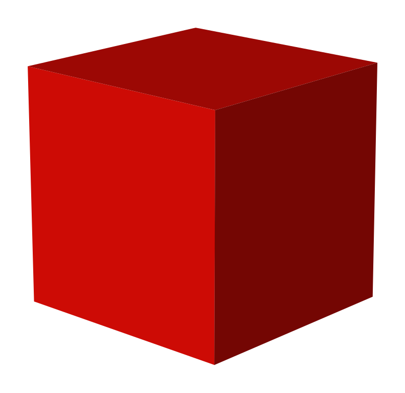 But tell you what. Let's start from 3D & work our way down to 0D (zero dimension) before we work our way back up to 3D & THEN 4D (fourth dimension). Firstly, here's a 3D shape. It's simple. It's a cube. Here you go.