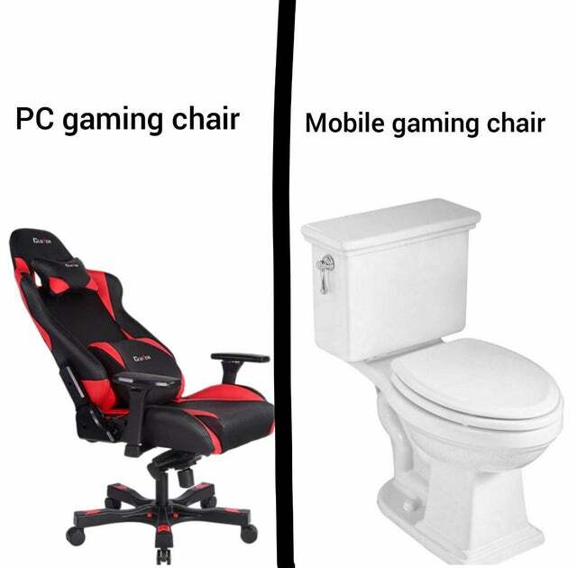funnyordead_'s tweet photo. PC gaming chair vs. Mobile gaming chair https://t.co/aOn1hjuYbT #DisFunOrUDie https://t.co/j3AJrFz3we