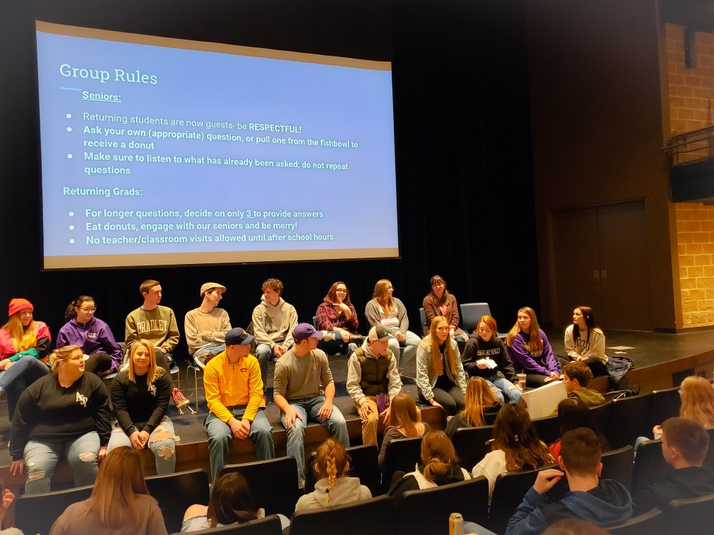 KHSBlueBullets's tweet image. Traditions are alive and well at KHS!  Graduates from the 2019 class came to share what they have done since graduation w/our current seniors.  Students represented vocational schools, union trades, community colleges, and 4 yr. colleges/universities!  We are so proud of them!