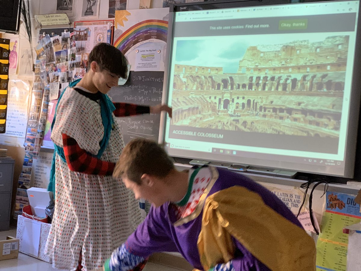 BCHSmagistra's tweet photo. Io Saturnalia! #BCHSLatin students are celebrating this ancient midwinter festival in honor of the god Saturn the way the Romans did. #Saturnalia #LatinRocks @BCHSprincipal @MrBroderickBCHS https://t.co/L3nGWx6J8Q