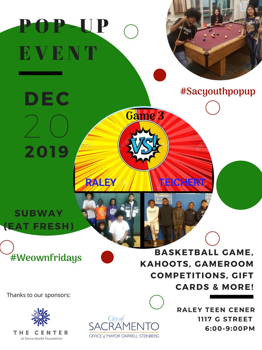 Need plans before Christmas break? Come check out which #Sacyouthpopup is in your area! #sacramento #sacyouthpopups #holidayfun