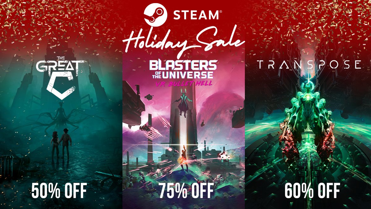 TransposeVR's tweet photo. #TransposeVR is 60% OFF on @SteamVR for a limited time! It's our biggest sale yet! 🙌 Get it now and save: https://t.co/wwpMQwSnZA

#PlaySecretLocation ▶️ 
@BlastersVR @TheGreatC_VR 
#SteamWinterSale #Steam #vrgames https://t.co/PHj0CaMeLG