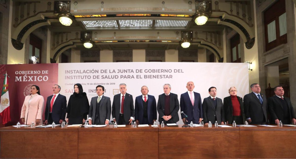 Juanferrer62's tweet image. El Presidente de México @lopezobrador_ tomó protesta a la Junta de Gobierno del Instituto de Salud para el Bienestar (INSABI). Jueves 19 de diciembre de 2019.