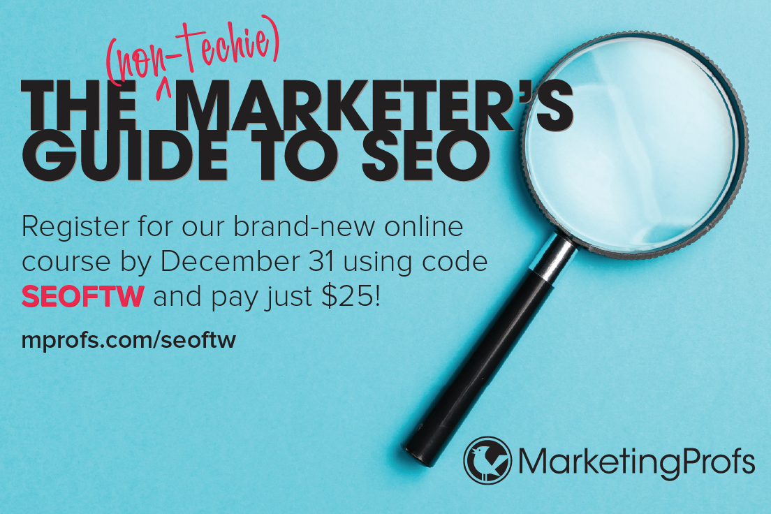 Our brand-new course with @crestodina - 'The (Non-Techie) Marketer's Guide to SEO' - is now out! 🍾🎉🕺🏽Plus it's $25 until 12/31 with code SEOFTW mprofs.com/seoftw