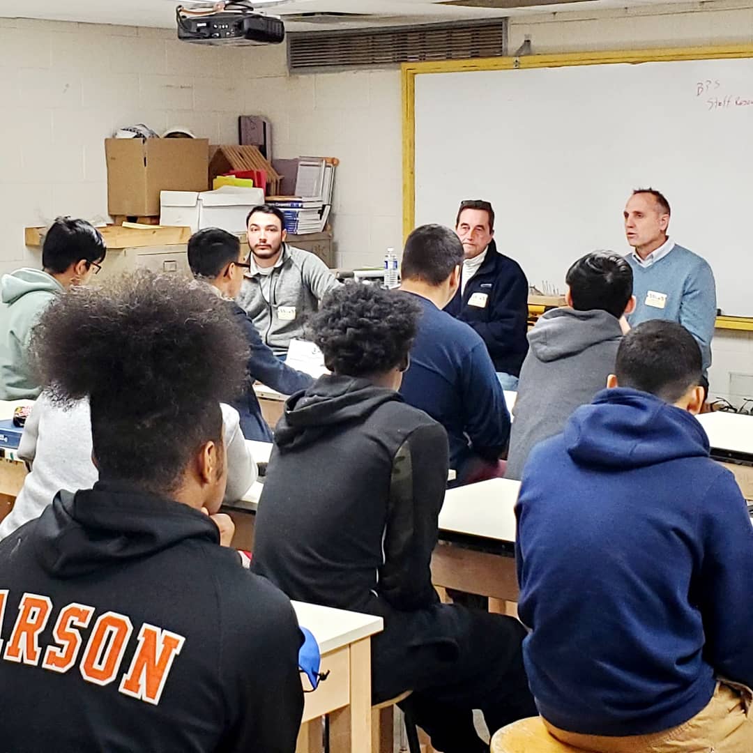 Ptech_Buffalo's tweet photo. Thank you to @BeYourOwnHeroUS for bringing in their Building Trades Speaker Series to talk careers with the Carpentry, Plumbing, and HVAC juniors at McKinley High School! Thanks to @ConstructionExc, William C. Rott &amp; Sons, Gypsum Systems, Isaac Heating, and Kimil Construction!+ https://t.co/1jDnqwdQAp