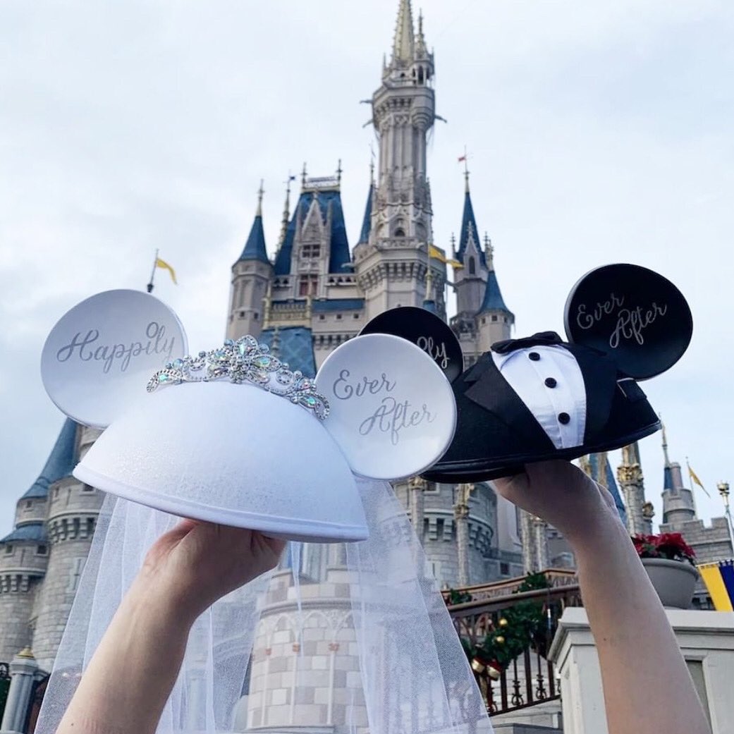 Ready to celebrate happily ever after with these new ear hats 😍 coming soon to @waltdisneyworld &amp; @disneyland ✨ available now on @shopdisney #DisneyWeddings