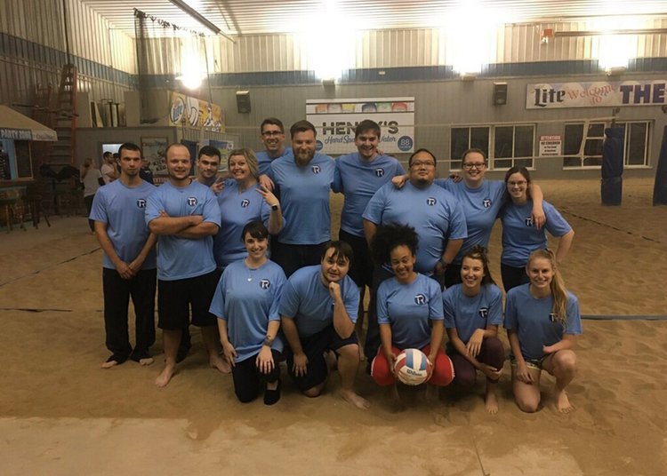 RaffelSystems's tweet photo. This year, as a company, Raffel joined an indoor sand volleyball league. Last week we finished our season in 3rd place! Thank you to OL USA &amp; DK Sales for sponsoring Raffel and making this possible. https://t.co/ydF26FVwPp