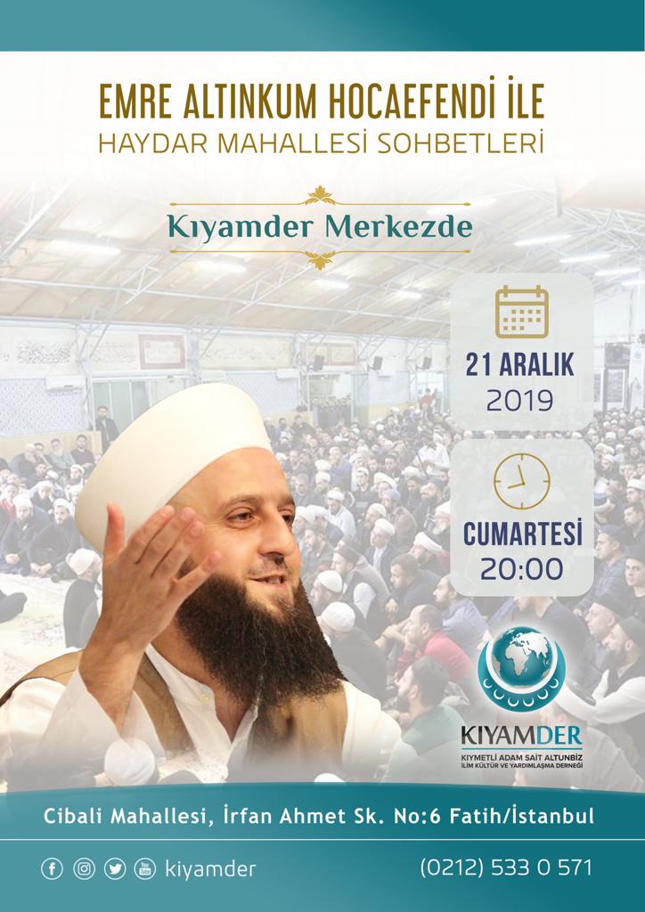 KIYAMDER's tweet photo. Bu Haftanın Sohbeti (21 Aralık Cumartesi) Saat 20:00 'de Kıyamder Merkez Yerleşkesinde.

Adres: Cibâli Mahallesi İrfan Ahmet Sokak No:6 Fatih/İstanbul https://t.co/DHZz6tFHnE